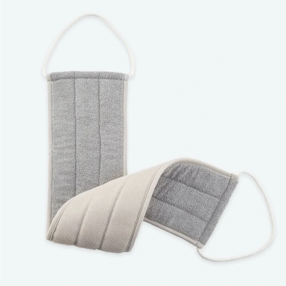 Norwex Baclock Back Scrubbed Finger Loops Gray Microfiber Mesh Scrubby Back Gray